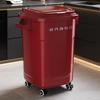 Large Mobile Industrial-Style Kitchen Trash Can with Wheels for Indoor/Outdoor Use