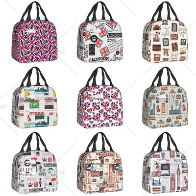 Cutie de prânz cu steagul Regatului Unit, pentru femei, impermeabilă, cu simbolul britanic, răcitor termic pentru alimente, geantă de prânz pentru picnic, școală