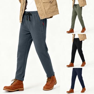 Men's Straight-leg Fleece Winter Warm Casual Pants