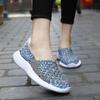 Summer Moccasin Pink Beach Walking Shoes Women Multicolor Casual Weave Soft Slip on Braided Flats Sneakers Plus Size