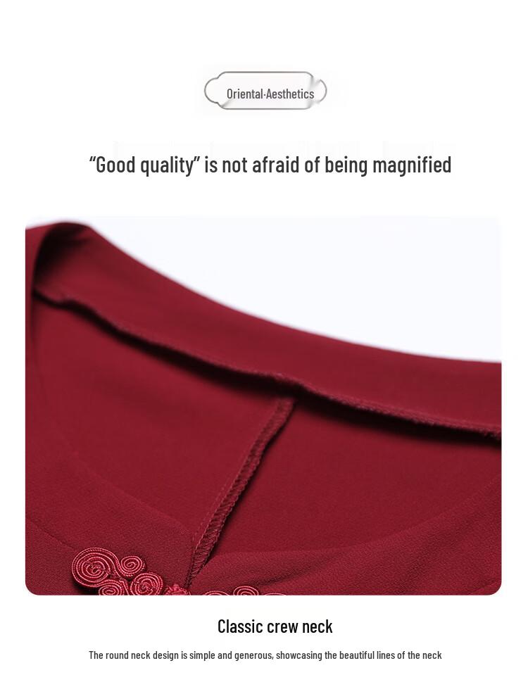 Paste Damen Neues Chinesisches Stil Chiffon Midi Kleid