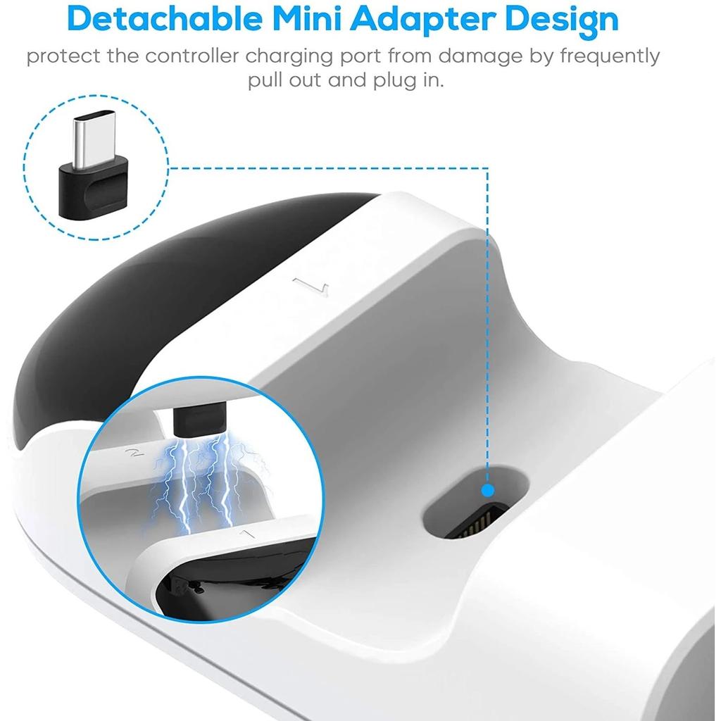 Dual USB Fast Charger for PS5 Dual Sense Controller, Playstation 5, Audio Charging Station, Wireless Controllers