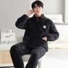 Winter Couple Pajamas Women'S Three-Layer Padded Cotton Thickened And Velvet Winter New Warm Men'S And Women'S Zipper Loungewear Set
