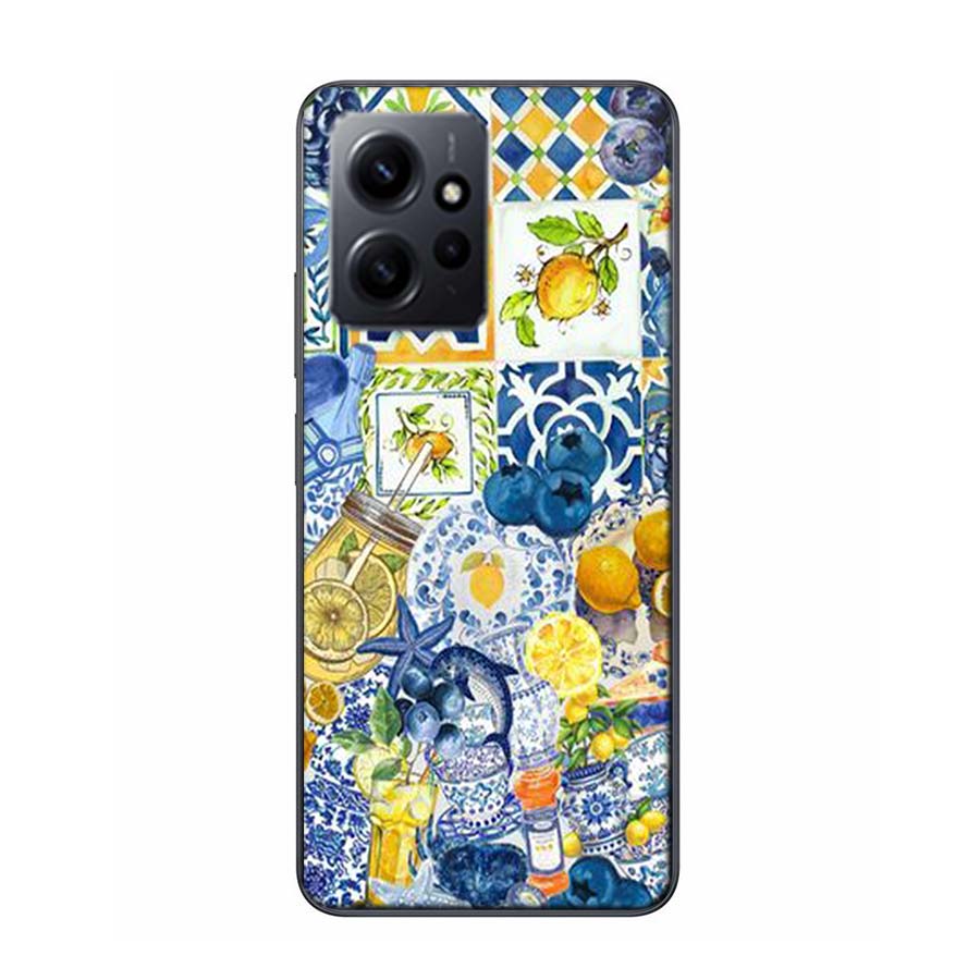 Mediterranean Lemon Phone Case For Redmi Note 14 15 Pro 5G 13 12 Pro Plus 11 11T 11E 11S 10 Pro 10S 9 9S Cover Cell Clear TPU Ca