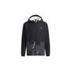 Aop Block Colorblock Windproof Fleece Lined Stay Warm Hooded Jacket Black Men's GT6484