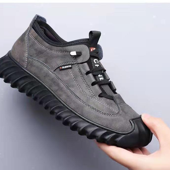 High-top Casual Short Boots 2025 Spring and Autumn Thick-soled Soft Leather Martin Shoes Men's Big-head Tooling Shoes Trendy Shoes