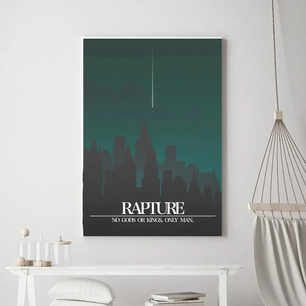 

Классическая видеоигра Винтажные постеры Ретро B-Bioshocks Of Rapture Картина на холсте Настенное искусство Картина Гостиная Домашний декор 20x30cm no frame