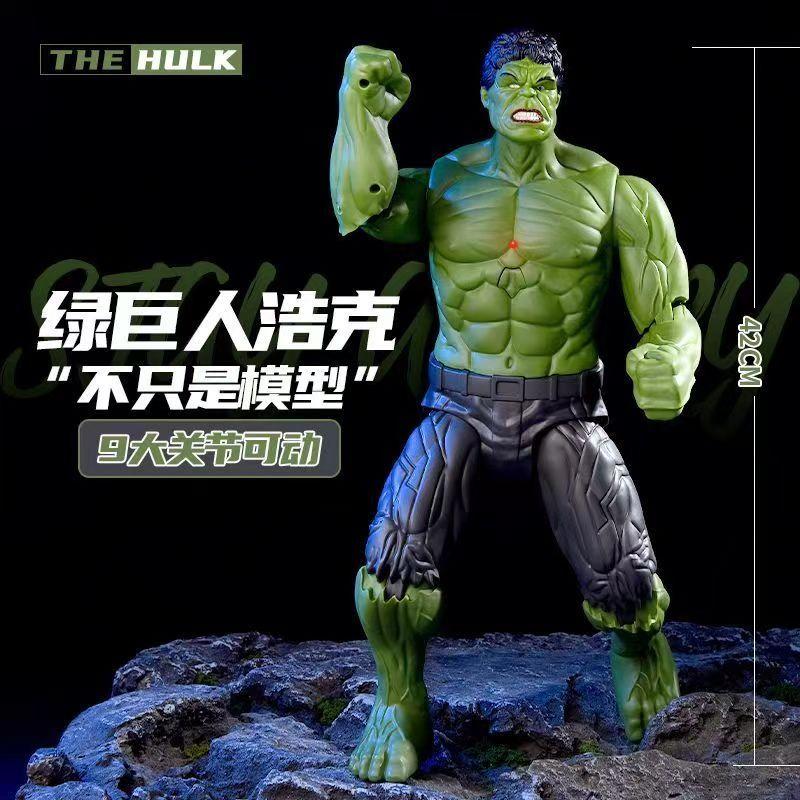 The Avengers Spider Man Hulk Film Handcrafted Model  Toys Marvel Movable Luminesn Doll Handmade Children's Birthday Gift