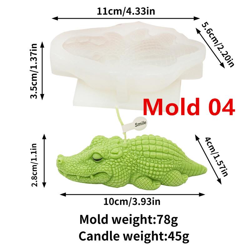 3D Fierce Dinosaur Animal Silicone Candle Mold DIY Rhinoceros Lying Crocodile Shapes Candles Gypsum Home Decor Gift