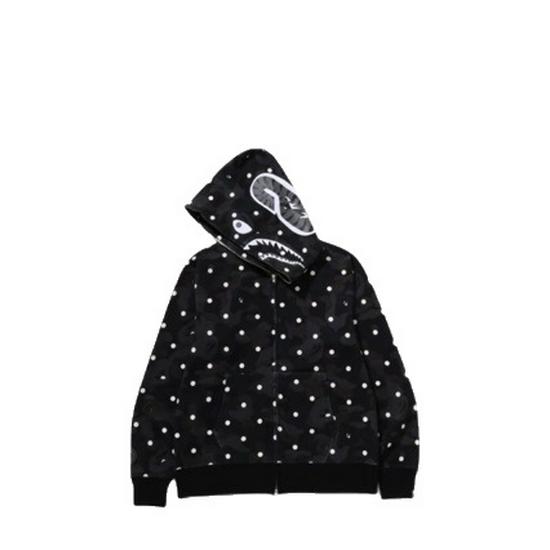 Polka Dot Black BAPE Camouflage Ape Head Sweatshirt Jacket - Trendy Autumn Collaboration Series