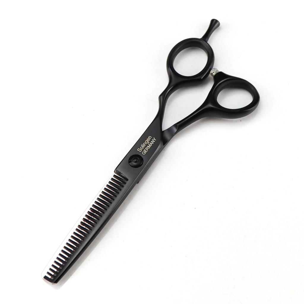 6.0" DLB-01 Black Hua Er Hairdressing Scissors - Barber Straight Shears for Bangs
