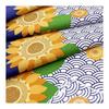 Hamamonyo Tenugui Towel - Sunflower Seigaiha Pattern, Yokohama Tradition, 100% Cotton, Approx. 34cm x 90cm