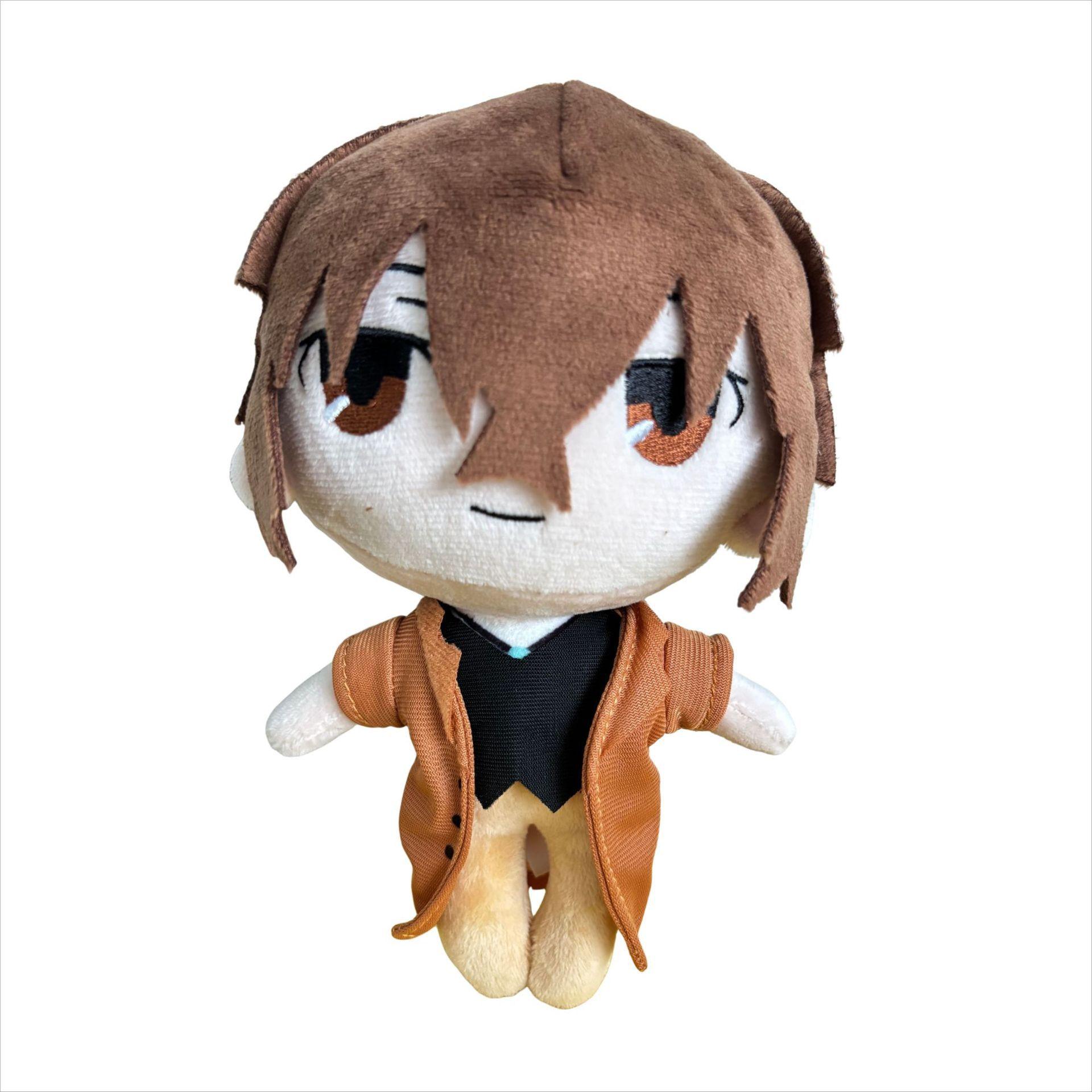 20 cm Akutagawa Ryunosuke Dazai Osamu Kunikida Doppo Posture Debout Peluche Suspendue pour Sac à Dos Ornements Cadeau d'Anniversaire pour Amis