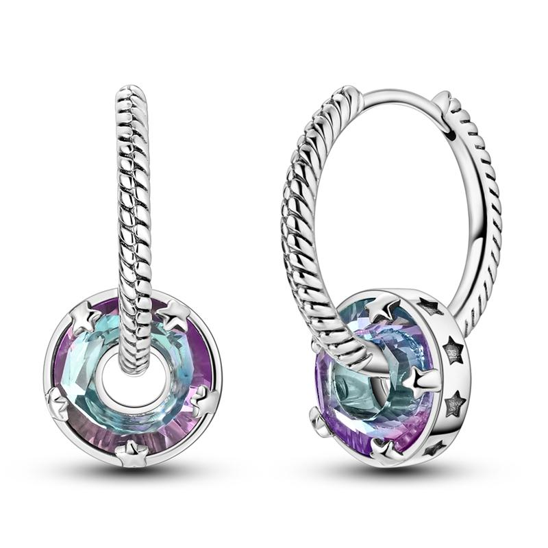 2025 New 925 Sterling copper Hoop Earrings Flowers Zircon Drop Earrings Stud For Woman Fine Birthday Wedding Party Zircon Gifts