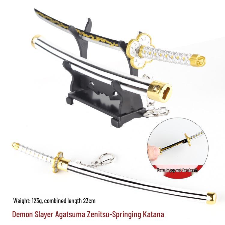 Demon Slayer Wind Pillar Nichirin Blade: Sanemi Shinazugawa & Spring-Loaded Alloy Model Zenitsu Agatsuma/Shinobu Kocho.