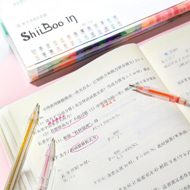 Flash Gel Pen Set Metallic Glitter Ink 1.0mm Smooth Tip 8/12/36 Colors Perfect for School Student Note Taking Writing