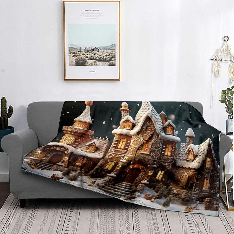 Home Decoration Plush Throw Sofa Blanket Bedspread Bed Fluffy Soft Blankets Decor Plaid Modern Halloween Merry Christmas Winter