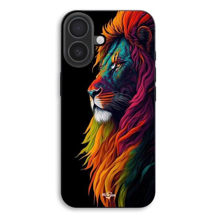 Coque de téléphone - MANIACASE - iPhone 17 - Lion Majestueux Coloré - Silicone TPU - Souple