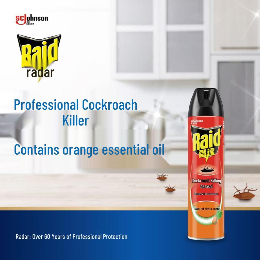New Radar Insecticide Aerosol 600ml - Natural Citrus Scent for Easy and Effective Cockroach Elimination at Home and Professional Use.
