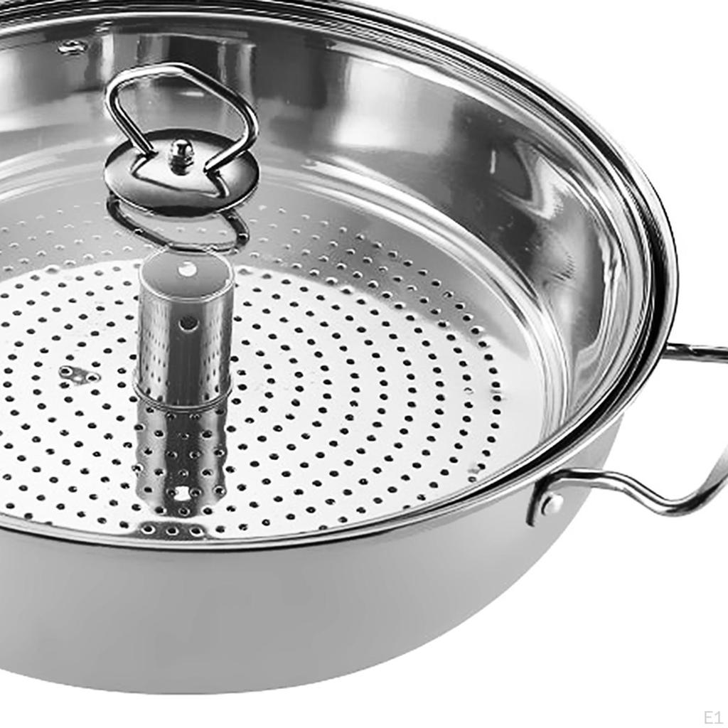 Steam Pot Stainless Steel Sauce Pan Non Cookware Steaming for Cooking Tamales Boiling Gravies