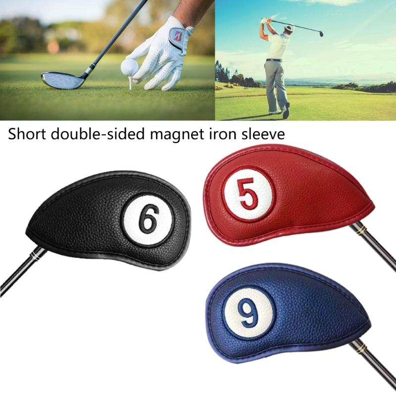 11Pcs Waterproof Golf Putter Cover Golf Iron Head Cover PU Leather Golf Club Cover Iron Headcover Golf Club Head Covers