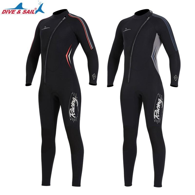 3MM Diving Suit Thickened Warm One-piece Long-sleeved Men's Snorkeling Surfing Sunscreen Jellyfish Swimsuit