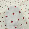 1x1.35m Double Cotton Crepe Cloth Little Strawberry Print Fabric for DIY Infant Clothes Small Blanket Sleepwear Sewing