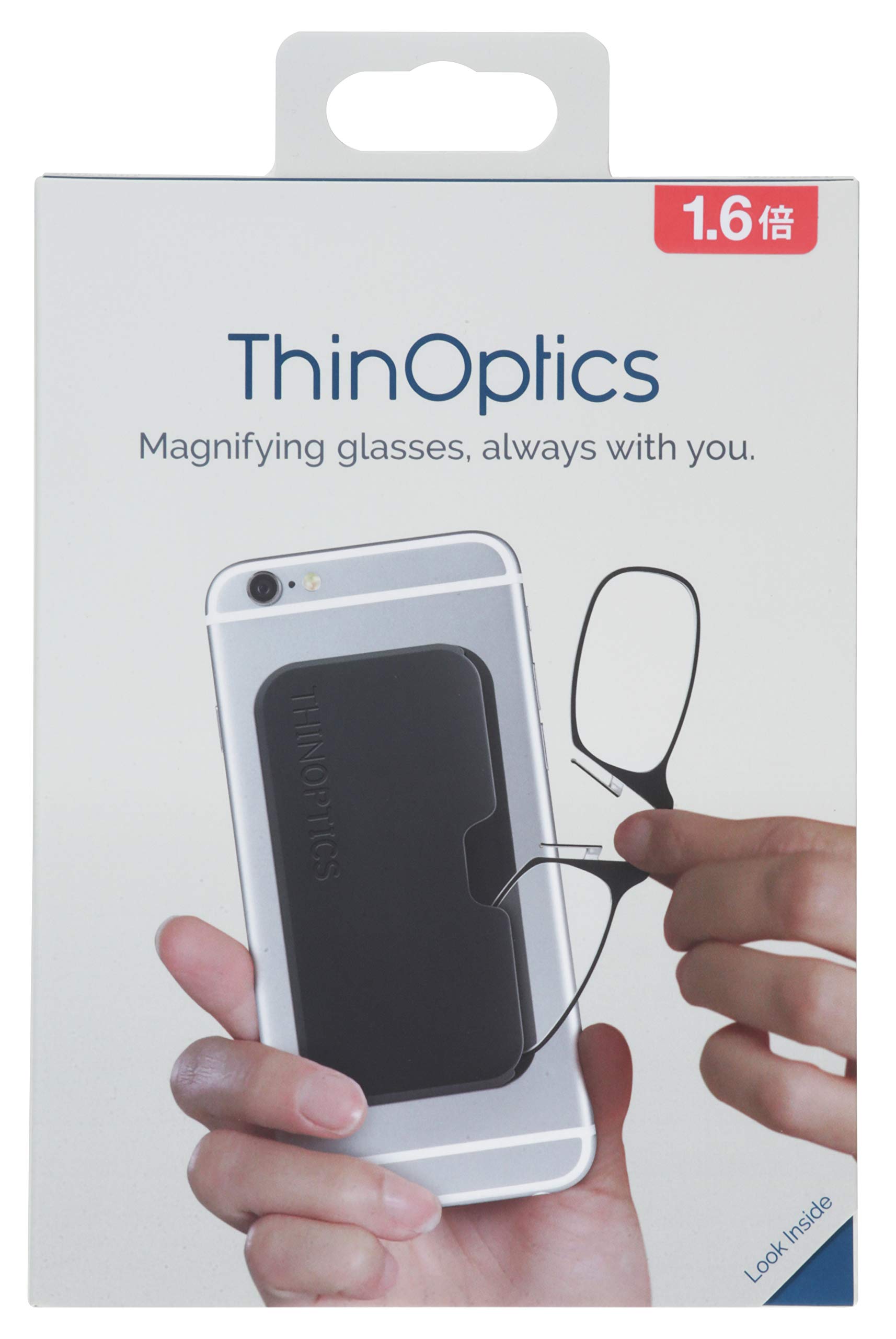 

Liberta Magnifier that can be attached to smartphone Thin Optics Smartphone case type Thin and lightweight Mobile (+1.60) Black 1.6x 1 piece
