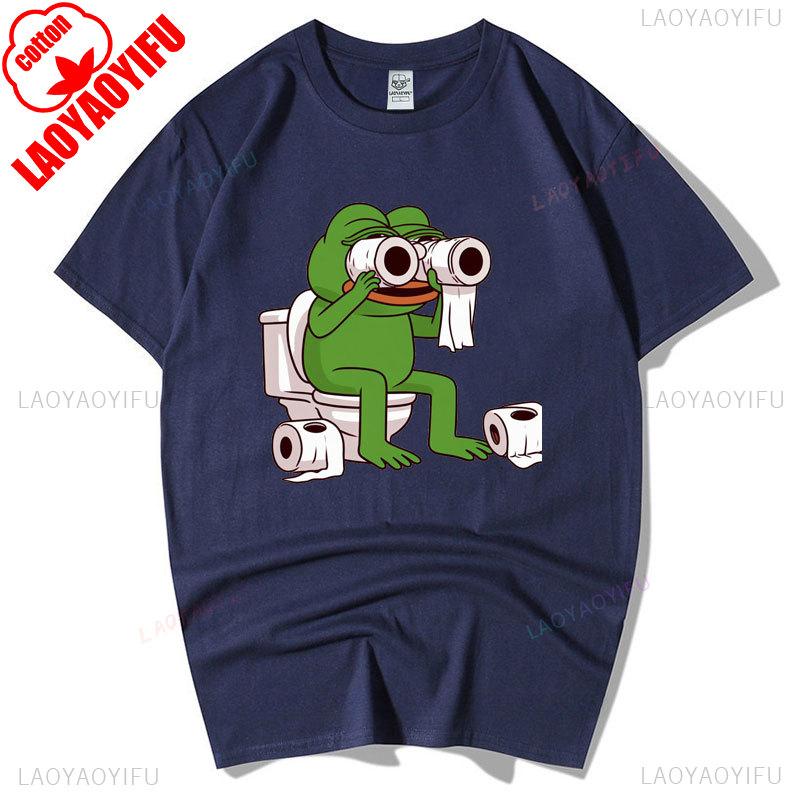 Sad Frog PEPE Funny Graphic T Shirts Summer Clothes for Man High Quality Cotton Short-sleev Tee-shirts Humor Camisetas Hombre
