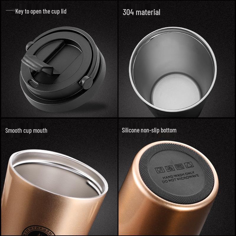304 Stainless Steel Creative Coffee Thermos - Portable Travel Gift