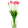 CV31218-4 BOUQUET OF TULIPS FOAM RUBBER X 5 Pcs YELLOW PERFORATED REALISTIC