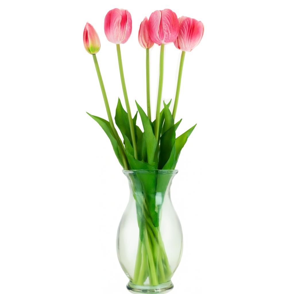 CV31218-4 BOUQUET OF TULIPS FOAM RUBBER X 5 Pcs YELLOW PERFORATED REALISTIC