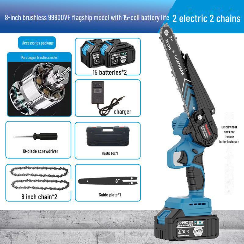 Przenośna bezszczotkowa akumulatorowa piła łańcuchowa - Akumulatorowa piła do przycinania litowo-jonowa do użytku jedną ręką