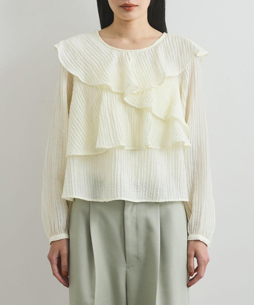 Washable Ruffle Collar Light Green [BIS] Blouse, Women's, (33)