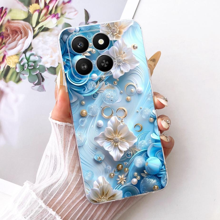 For Honor 400 Smart 5G Case LGN-NX1 Luxury Flowers Butterfly Painted Cover Silicone Case For Honor X7d X 7d HonorX7d Soft Fundas
