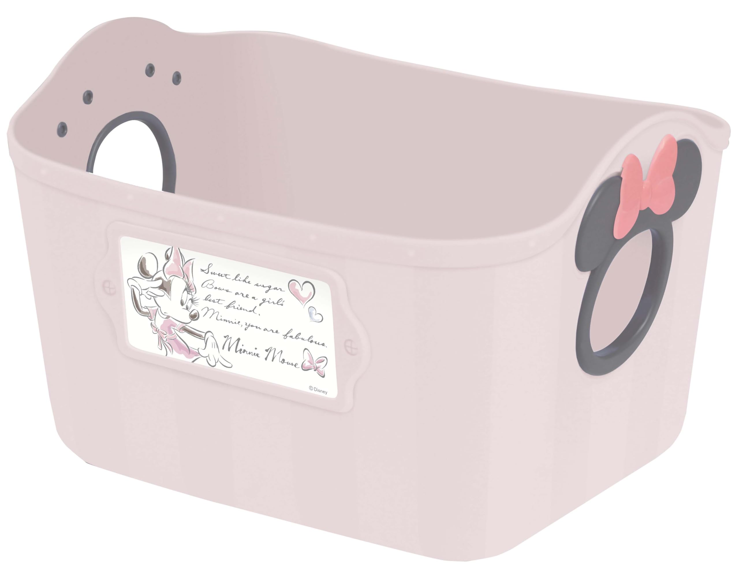 

Nishiki Kasei Mini Soft Bucket Storage Pink Disney Minnie Made in 25cm W x 19cm D x 16cm H Box/Basket, Beige, Mouse, Japan, SQ5AD, бежевый