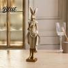 Small Animal Statues for Entryway Vintage Resin Mr & Mrs Rabbit Figurine, Dress Bunny Statues, Farmhouse Unique Aesthetic Room Accessories Country