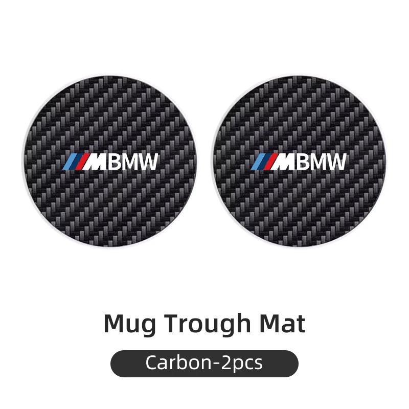 LRPOS1 New 2025 Car Carbon Leathe Coasters Pads Centre Console Cup Non-Slip Mats For BMW F11 G11 F10 F30 G08 G28 G20 G30 X3 X5 X6 Seri