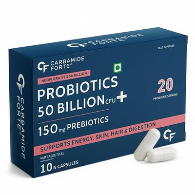 Carbamide Forte Probiotika 50 Milliarden KBE 10 pflanzliche Kapseln Für Frauen und Männer Tägliches Darmgleichgewicht und Verdauungsunterstützung