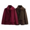 2024 Women's Winter Woolen Coat with Scarf: Stylish and Versatile European & American Fashion