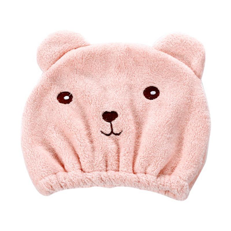 

Lovely Little Bear Hair Drying Cap Towel Microfiber soft Quickly Dry Hair Shower Hat Adult Thickened Absorbent Bathing Cap