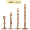 3Pcs Glass Candle Stick Holder Crystal Flower Vase Home Decoration for Table Centerpiece Wedding Party Christmas Decorations