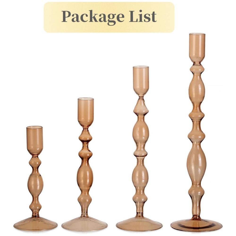 3Pcs Glass Candle Stick Holder Crystal Flower Vase Home Decoration for Table Centerpiece Wedding Party Christmas Decorations