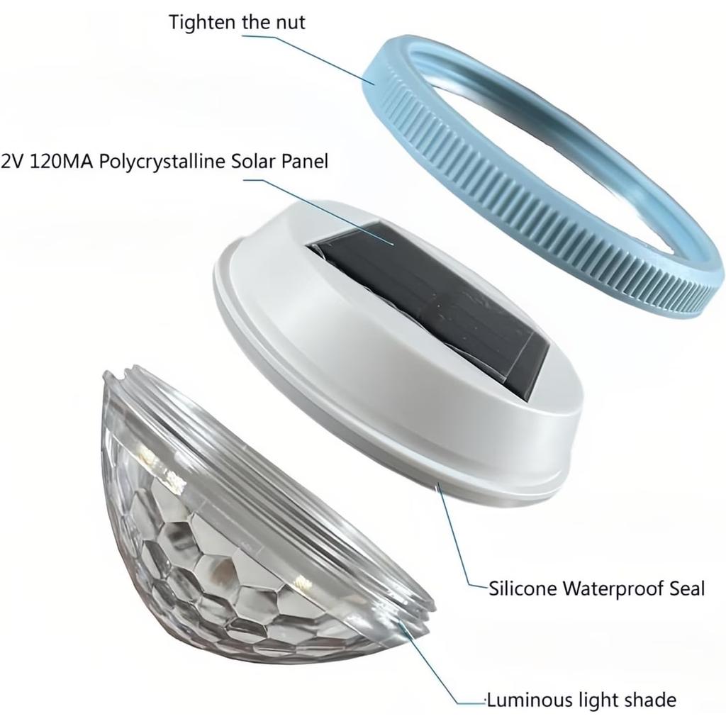 Solar Powered Floating Pool Light with Patterned Shadow Projection Outdoor Waterproof Design for Garden Pond Pathway and Patio Decoration