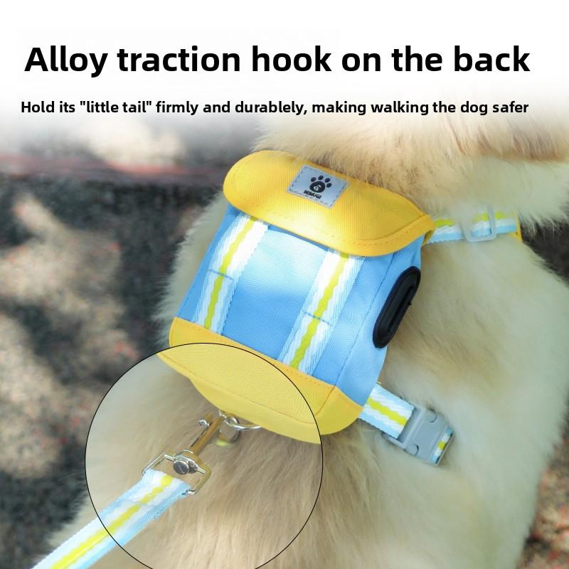 New Dog Chest and Back Straps, Small and Medium-sized Pet Leashes, Portable Pet Backpacks, Teddy Small Backpacks