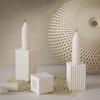 3x Handmade Candlestick Molds Square Striped Candle Holder Silicone Moulds Castings Mould Plaster Molds Candle Cup Molds