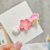 2Pcs Hairpin Soft Polymer Clay Peach Blossom Hair Clips Lightweight Non-Slip Pink Floral Design Hair Pin Hanfu Hair Accessories