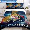 3PCS Fc Space Emblem Printed Soft Bedding Set,Including 1pc Duvet Cover And 2pcs Pillowcases Perfect for Bedroom, Dormitory, Fan gift