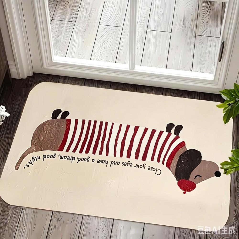 Tapis de bienvenue pour chien mignon Tapis de sol citation chaleureuse Antidérapant Tapis de salle de bain Cuisine Cadeau de pendaison de crémaillère Décoration de la maison 30x50cm