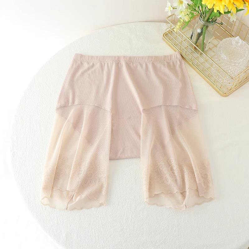 Plus Size Women's Summer Lace Border Walk Out High Waist Safety Briefs